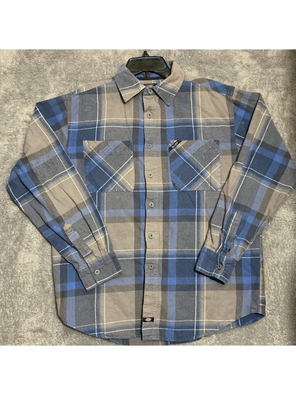 Vintage Dickies Shirt Mens Medium Flannel Faded Heavyweight Skater Work